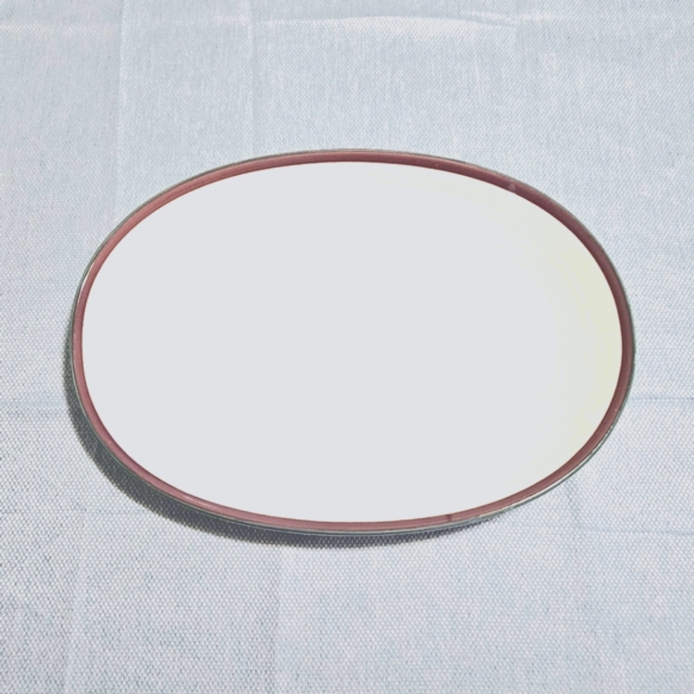 Pfaltzgraff Vintage Juniper Oval Serving Platter‎ Stoneware Dinner USA Cream 14"